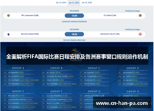 全面解析FIFA国际比赛日程安排及各洲赛事窗口规则运作机制